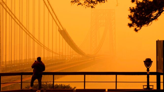 Η γέφυρα του Τζορτζ Ουάσινγκτον στη Νέα Υόρκη © Seth Wenig/AP