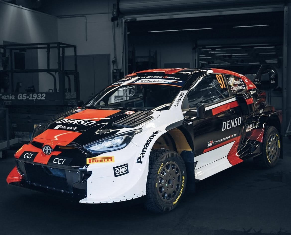Το Toyota Yaris Rally1 με το οποίοι οι Λάτβαλα-Χανίνεν συμμετέχουν στο WRC της Φινλανδίας 