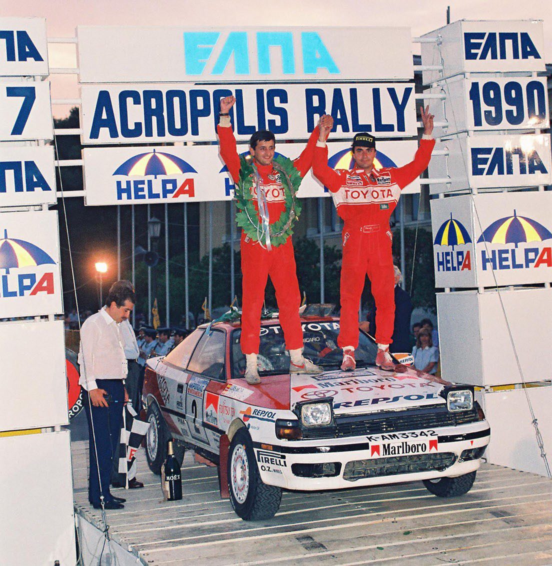 Πρώτη νίκη των Σάινθ-Μόγια στο Ράλι Ακρόπολις το 1990 με Toyota Celica