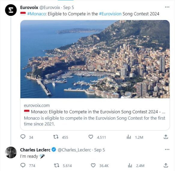 Η απάντηση του Λεκλέρ στο tweet του Eurovoix 