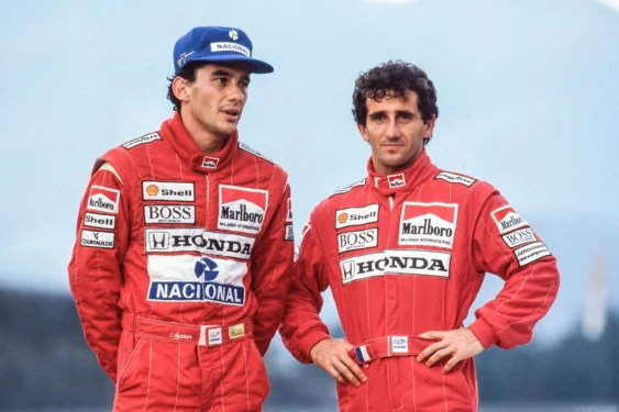 Άιρτον Σένα και Αλέν Προστ κατά την κοινή θητεία τους στη McLaren