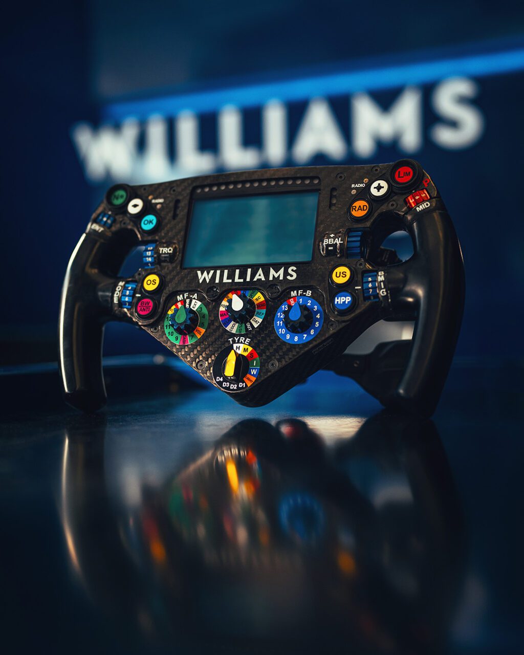 Το νέο τιμόνι της Williams με την οθόνη ενσωματωμένη σε αυτό